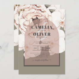 トレンディングMOSS赤面結婚のセージほこりっぽいピンク 招待状