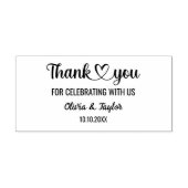 トレンディーありがとうハートカップル名タイポグラフィ文字 セルフインキングスタンプ (デザイン)