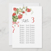 トレンディーいちごテーブル番号座席表 招待状 (正面)