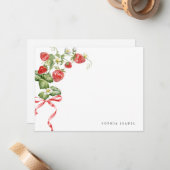 トレンディーいちごパーソナライズされた文房具 ノートカード (正面/裏面インサイチュ)