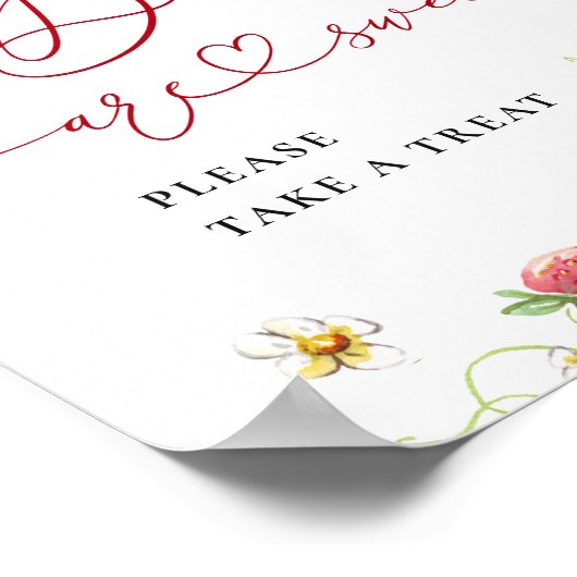 トレンディーいちごベビーは甘い赤ちゃんシャワー ポスター (角)