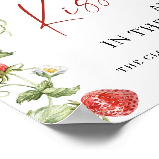 トレンディーいちご何個のキスブライダルシャワー ポスター (角)