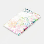 トレンディーうれしそうな水の色の花4" x 6" ポストイット (アングル)