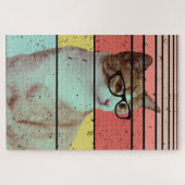 トレンディーおもしろいかわいい猫ヴィンテージ ジグソーパズル (横)