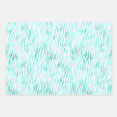 トレンディーおもしろいアクアグレーブラックサファリアニマルプリント ラッピングペーパーシート (正面)