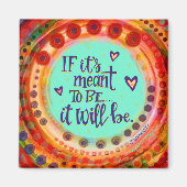 トレンディーおもしろいカラフルインスピレーションが引用文 マグネット (正面)