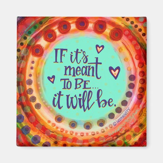 トレンディーおもしろいカラフルインスピレーションが引用文 マグネット (正面)