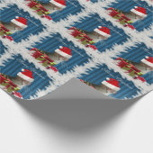 トレンディーおもしろいサンタ賢い猫クリスマス ラッピングペーパー (角)