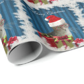 トレンディーおもしろいサンタ賢い猫クリスマス ラッピングペーパー (ロールコーナー)