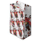 トレンディーおもしろいバイクもしくは自転車に乗る人サンタクリスマスホリデイ抱き枕 スモールペーパーバッグ (正面アングル)