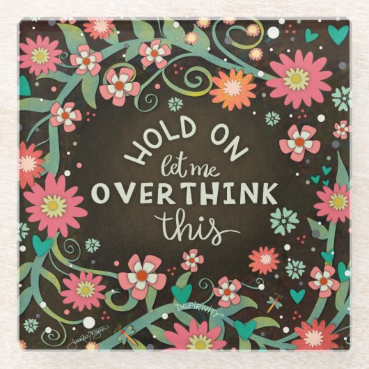 トレンディーおもしろいフローラオーバーシンクthis引用文 ガラスコースター (正面)