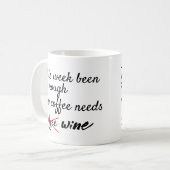 トレンディーおもしろいモダンタイポグラフィ コーヒーマグカップ (正面左)