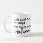 トレンディーおもしろいモダンタイポグラフィ コーヒーマグカップ (左)