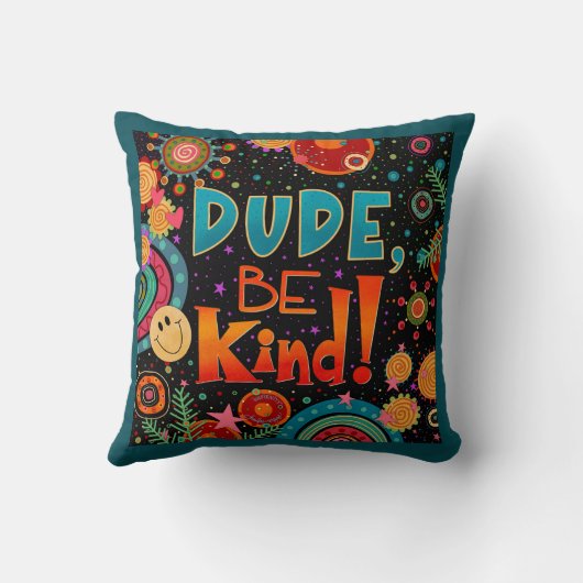 トレンディーおもしろいユニークかわいい男は親切になる クッション (裏面)