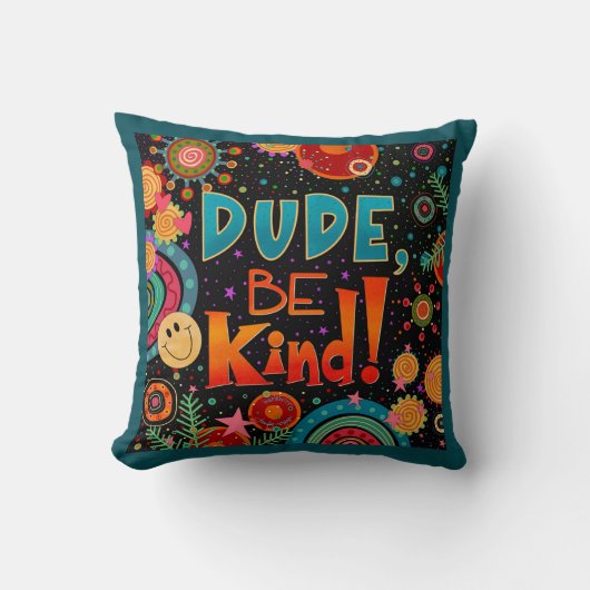 トレンディーおもしろいユニークかわいい男は親切になる クッション (正面)