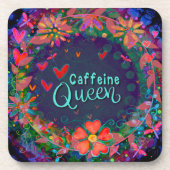 トレンディーおもしろいユニークカフェインクイーンフローラ コースター (正面)