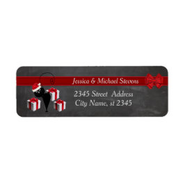 トレンディーおもしろい休日の漫画サンタキャットチョークボード ラベル