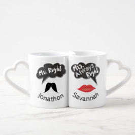 トレンディーおもしろい夫人は常に右ミスター・ライト・スウィートハート ペアカップ