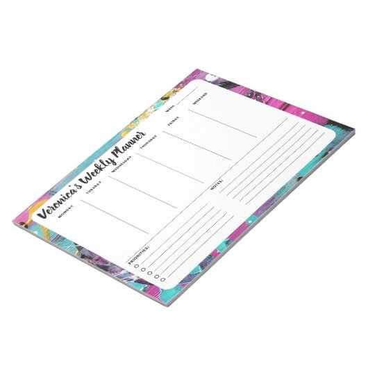 トレンディーおもしろい抽象芸術週次To Doリストのメモ帳 ノートパッド (アングル)