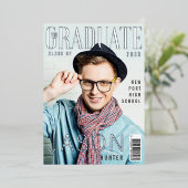 トレンディーおもしろい研究誌カバーインスパイアグラッド 箔招待状 (立ち正面)