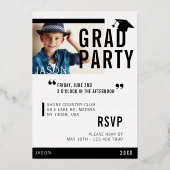 トレンディーおもしろい研究誌カバーインスパイアグラッド 箔招待状 (裏面)