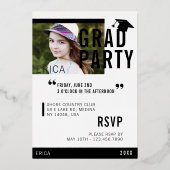 トレンディーおもしろい研究誌カバーインスパイアグラッド 箔招待状 (裏面)