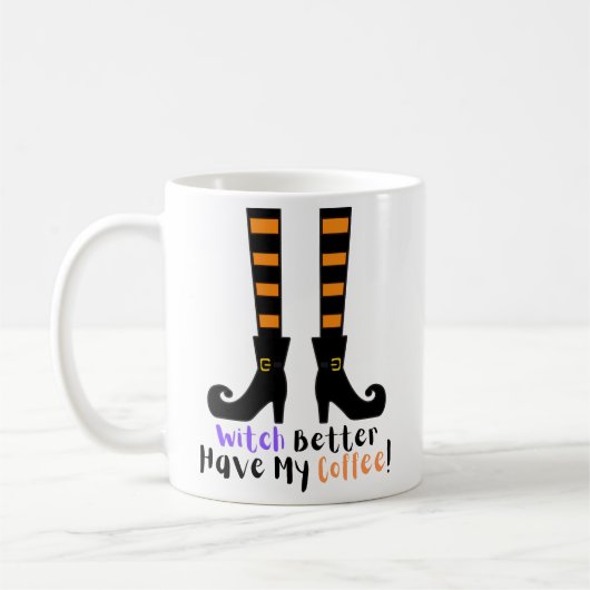 トレンディーおもしろい魔女の方が私のコーヒーハロウィーンを持っている コーヒーマグカップ (左)