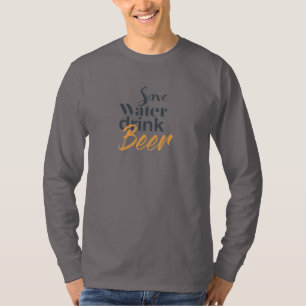トレンディーおもしろい、都市デザイン救水飲料ビール Tシャツ