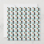 トレンディーおもしろいDOTS男の赤ちゃんバプティスマン 招待状 (裏面)