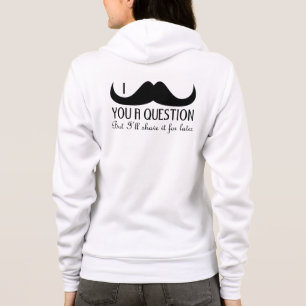 トレンディーおよびカッコいいのI mustache you a question パーカ