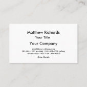 トレンディーおよびモダンな白黒目の錯覚 名刺 (裏面)