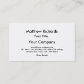 トレンディーおよびモダンな白黒目の錯覚 名刺 (裏面)