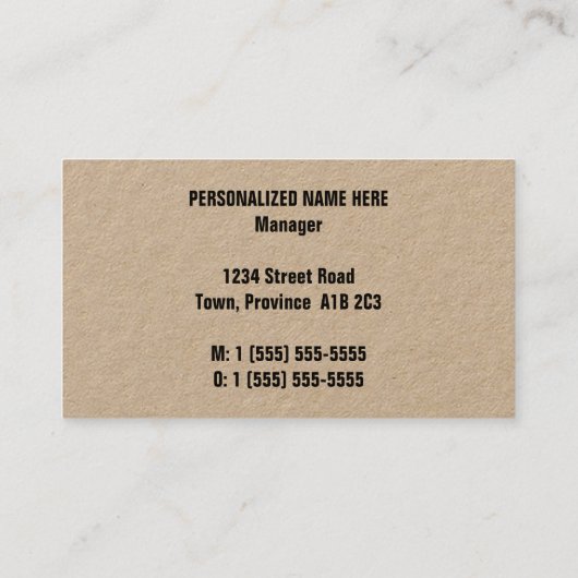 トレンディーおよびモダンマネージャの名刺 名刺 (裏面)