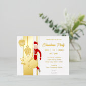 トレンディーお洒落クリスマスオーナメント 箔招待状ポストカード (立ち正面)