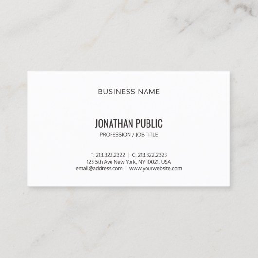 トレンディーお洒落デザイン白黒テンプレートB&W カッコいい 名刺 (裏面)