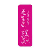 トレンディーお洒落ピンクハンドドロー30歳の誕生日 ラベル (正面)