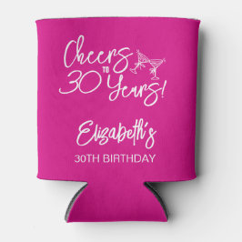 トレンディーお洒落ピンクハンドドロー30歳の誕生日 缶クーラー