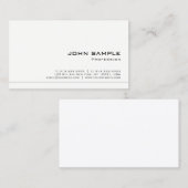 トレンディーお洒落プロフェッショナルクリエイティブエレガントホワイト 名刺 (正面/裏面)