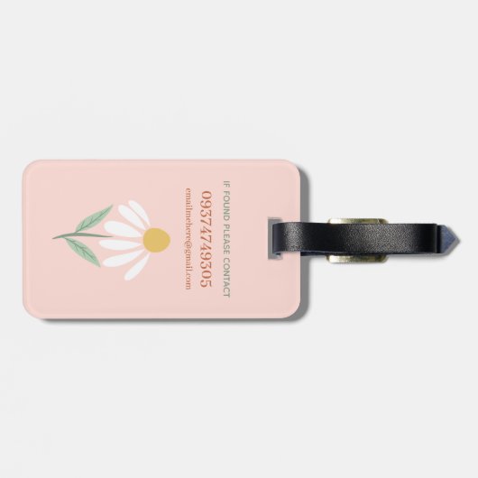 トレンディーお洒落レトロ夏デイジー ラゲッジタグ (裏面横)