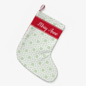 トレンディーお洒落北欧パターンかわいいフェスティバル名 スモールクリスマスストッキング (正面 (吊り時))