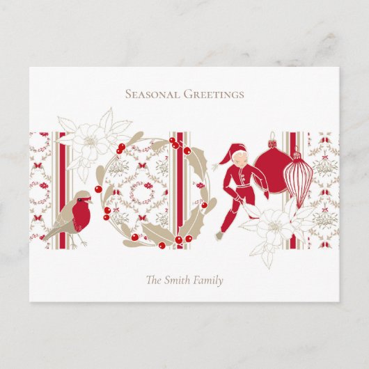 トレンディーお洒落手書き季節のごあいさつ シーズンポストカード (正面)