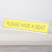 トレンディーお洒落「どうぞ席を取って」 デスクネームプレート (正面)