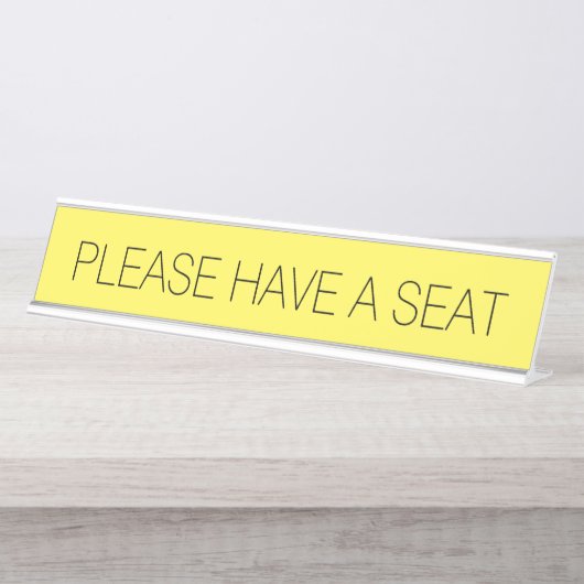 トレンディーお洒落「どうぞ席を取って」 デスクネームプレート (正面)