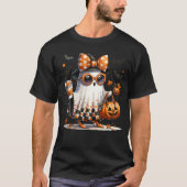 トレンディーかぼちゃ幽霊シャツ | かわいいハロウィーンファッション Tシャツ (正面)