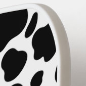 トレンディーかわいいおもしろいブラック&ホワイトカウパターンカスタム ピックルボールラケット (左詳細)