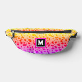 トレンディーかわいいガーリーピンクのグラデーション野生アニマルプリント ファニーパック (レイダウン)