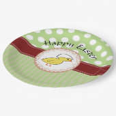 トレンディーかわいいガーリーベビーチキンイースター ペーパープレート (アングル)