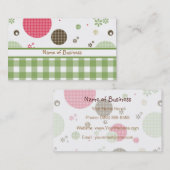 トレンディーかわいいギンガム水玉模様の名前 名刺 (正面/裏面)