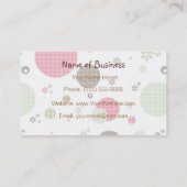 トレンディーかわいいギンガム水玉模様の名前 名刺 (裏面)