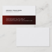 トレンディーかわいいシックなダークレッドホワイトビジネスカード 名刺 (正面/裏面)